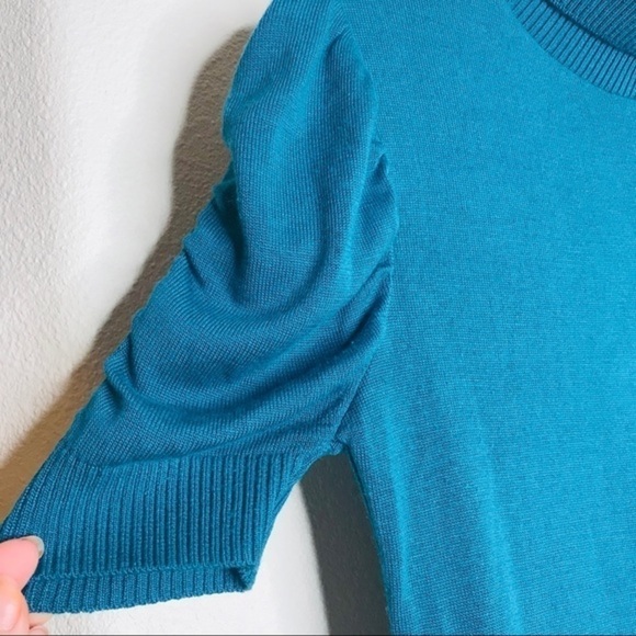 Bcx Teal Short Sleeve Turtleneck Tunic Sweater - Picture 5 of 8